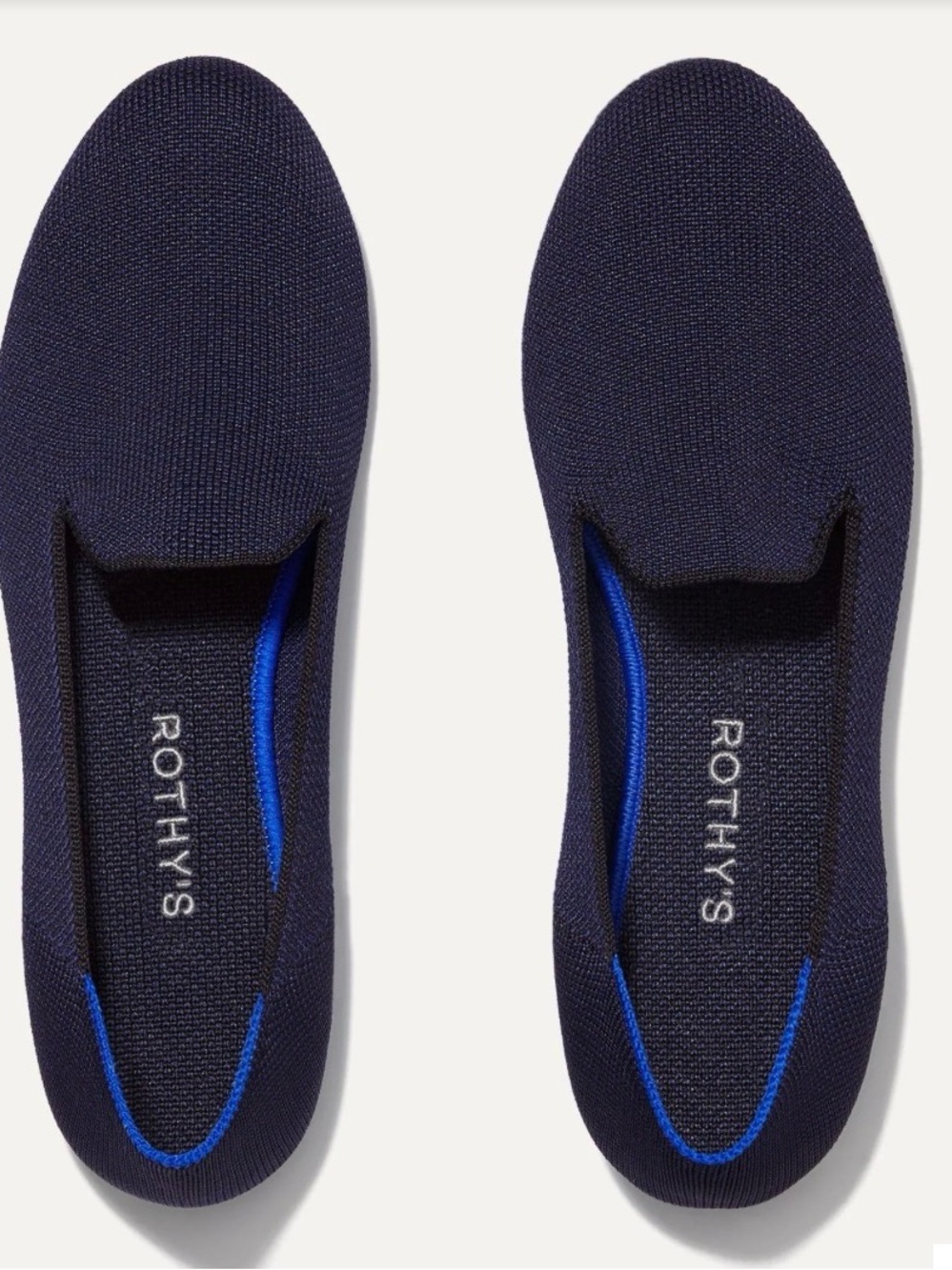 Rothy’s The Loafer Flats Size 9 Navy Knit Slip On Comfortable Washable Shoes